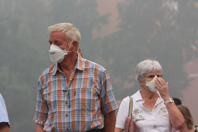 Вторую неделю Братск находится в пелене дыма от лесных пожаров
